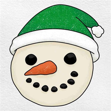 How to Draw a Snowman Face - HelloArtsy