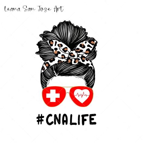 CNA life Png CNA life Sublimation Messy Bun Png instant | Etsy