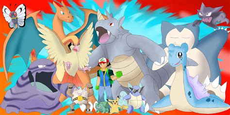 Ash Kanto Team - My Version by CelestialDragoonArt on DeviantArt