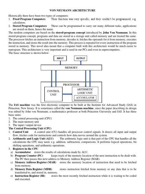 Von Neumann Architecture | PDF | Central Processing Unit | Computer ...