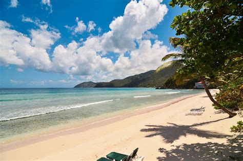 A stretch of beach at the uncrowded Long Bay Beach Club on Tortola, British Virgin Islands.