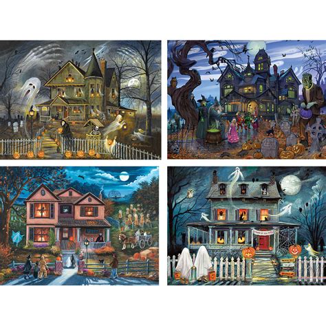 Set of 4: Halloween 1000 Piece Jigsaw Puzzles | Bits and Pieces