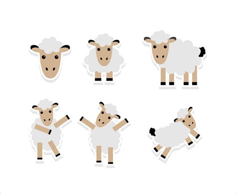 Cute Cartoon Sheep Sticker Vector Art & Graphics | freevector.com