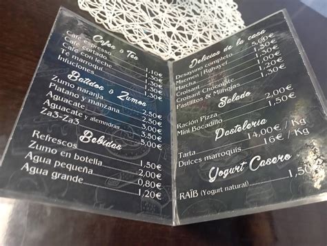 Menu at La Paloma Blanca, Reus