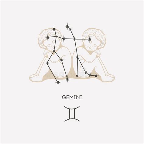 Gemini Constellation Vector Illustration Stock Vector - Illustration of ...