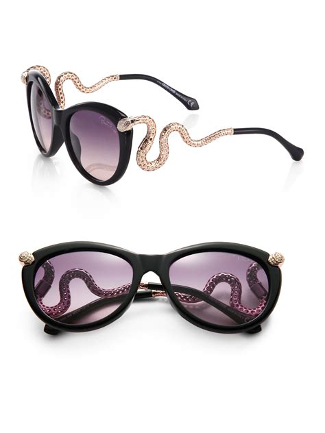 Roberto Cavalli Modern 56Mm Round Sunglasses in Black | Lyst