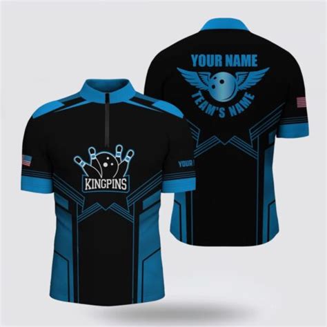 Bowling Jersey, Blue And Black Bowling Bowling Jersey Shirts For Men ...