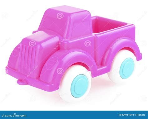 A Pink Plastic Toy Truck on a White Background. Safe Toy for Children ...