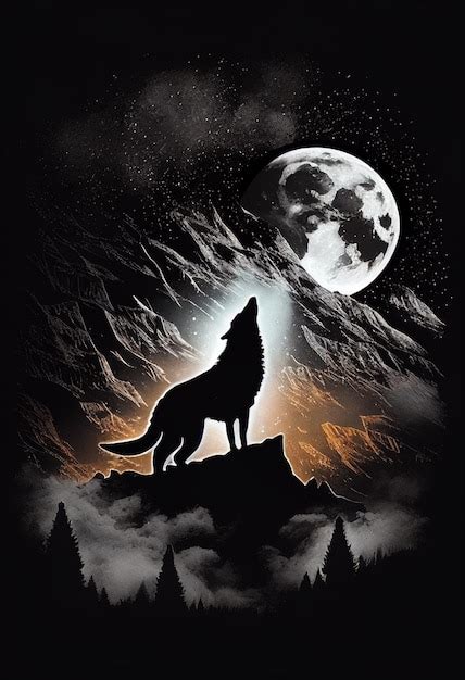 Premium Photo | Wolf howling at the moon AI Generated