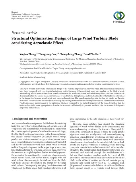 (PDF) Structural Optimization Design of Large Wind Turbine Blade ...