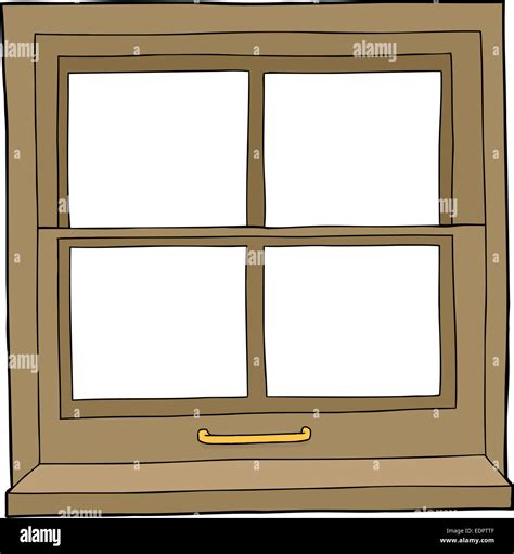 Isolated hand drawn cartoon window with four panes Stock Photo - Alamy