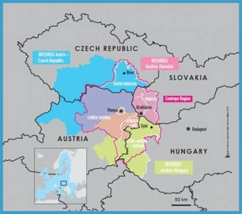 Map Of Czech Republic And Austria - TravelsFinders.Com