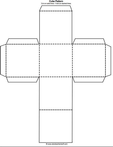 Printable Cube Pattern or Template | ลูกเต๋า, โฟนิกส์, กิจกรรมสำหรับเด็ก