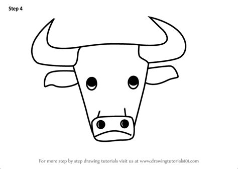 How to Draw a Bull Face for Kids (Animal Faces for Kids) Step by Step | DrawingTutorials101.com