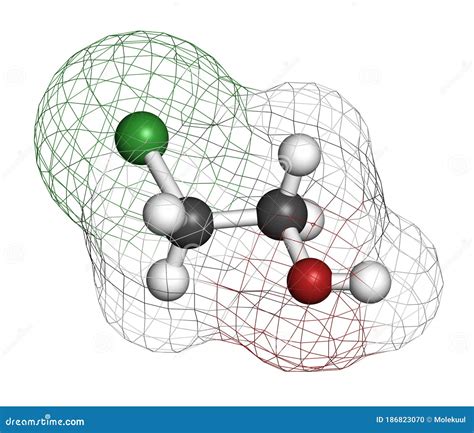 Ethylene Chlorohydrin Molecule. Side Product Formed during Ethylene Oxide Sterilization. 3D ...