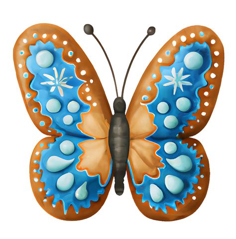 Download Blue Butterfly Gingerbread Royalty-Free Stock Illustration ...