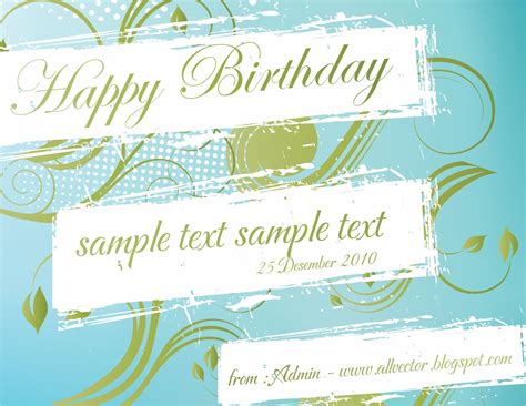 All Vector Design: Happy Birthday Card illustrator vector CDR