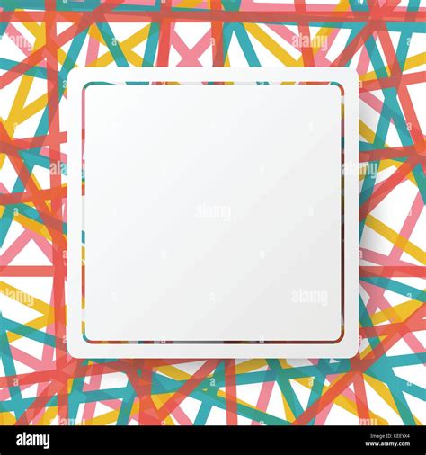 White square board and border on colorful line abstract design ...