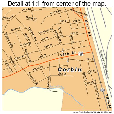 Corbin Kentucky Street Map 2117362