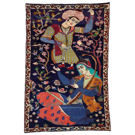 Vintage Persian Shiraz Pictorial Rug, Wall Hanging, Persian Tapestry For Sale at 1stDibs ...