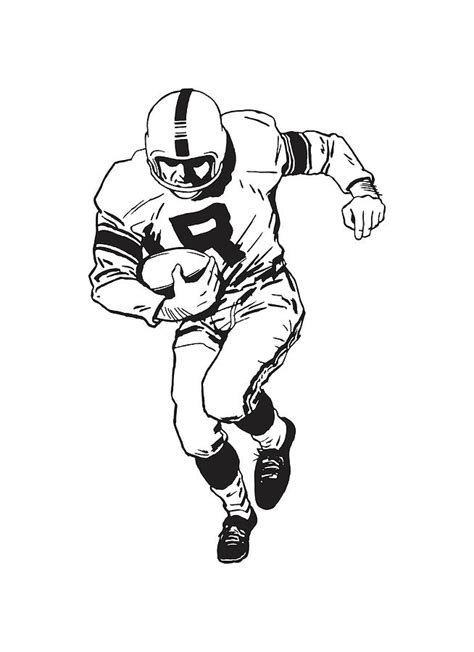 Football Player Running Drawing by CSA Images - Fine Art America