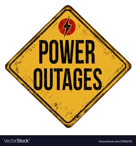 Power outages vintage rusty metal sign Royalty Free Vector