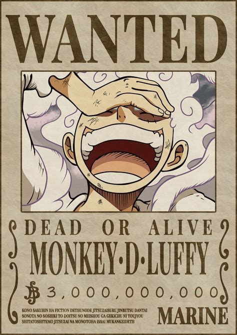 Luffy nika new one piece bounty poster high quality Tatoo One Piece ...