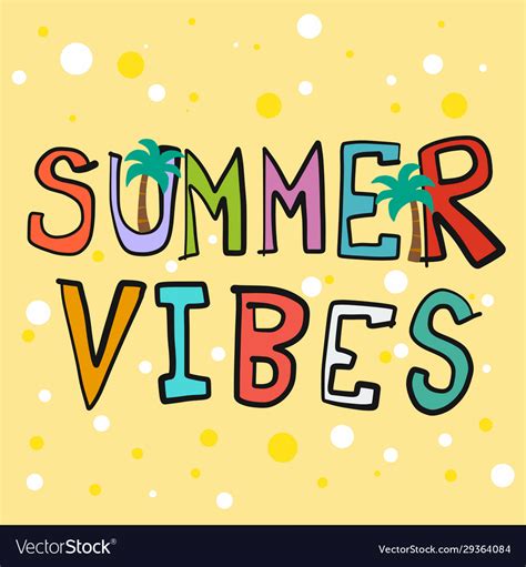 Summer vibes word colorful Royalty Free Vector Image