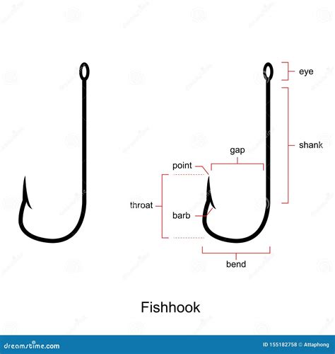 Anatomy of a Fish Hook Fish Hook Isolated on White Background Vector Stock Vector - Illustration ...