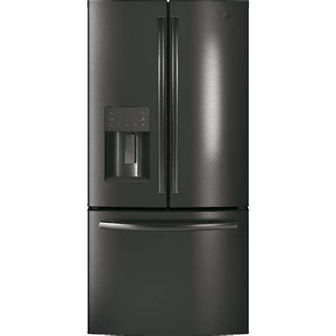 GE Appliances GFE24JBLTS 33 Inch French Door Refrigerator Black Stainless Steel - Walmart.com ...