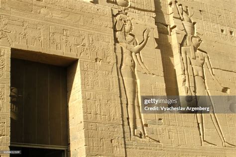 Temple Hieroglyphs Temple Of Philae Ancient Egypt High-Res Stock Photo ...