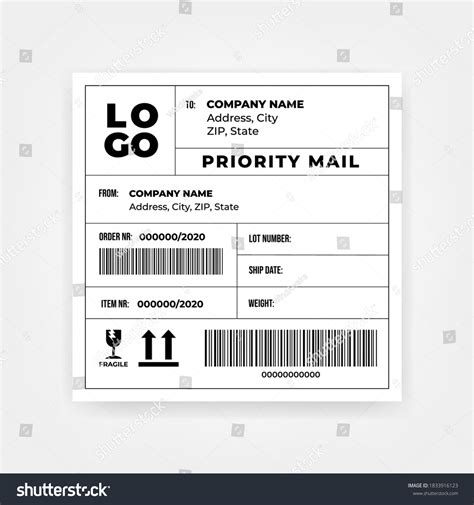 Shipping Barcode Sticker Label Template Stock Vector (Royalty Free ...