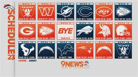 2023 Denver Broncos schedule announced | 9news.com