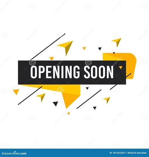 Opening Soon Labels Banners Template. Vector Sign Illustration Isolated on White Background ...