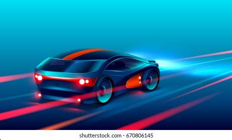 Sports Car Racing On Highway Night Stock Vector (Royalty Free) 670806145 | Shutterstock