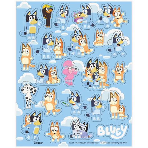 Bluey Sticker Sheet, 92 Count | Party Supplies | Sticker sheets, Themed ...