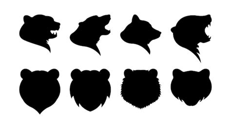 Premium Vector | Bear Head Silhouette