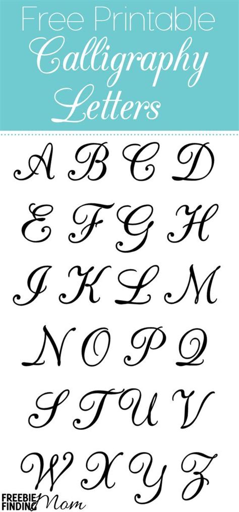 Printable Calligraphy Alphabet Letters