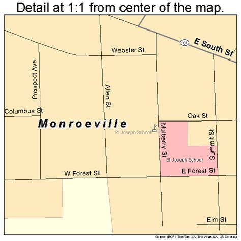 Monroeville Indiana Street Map 1850562