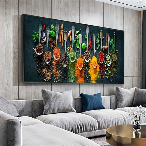 1pc Chinese Style Spice Poster Kitchen Theme Canvas Wall Art Decor Canvas Painting Modern Living ...