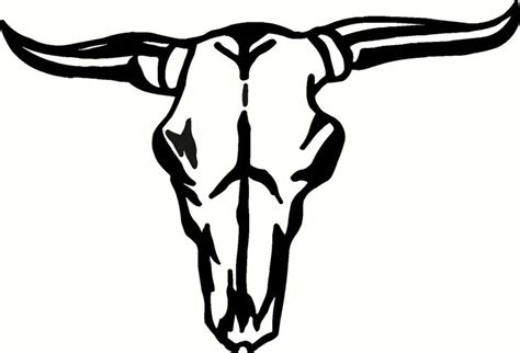 Long Horn Skull Design Decal Sticker - Etsy | Longhorn skull, Skull ...