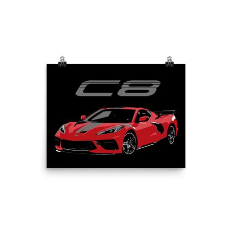 2020 2021 Red Corvette C8 Poster – Racing Roots