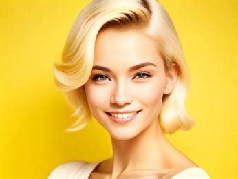 A woman with blonde hair is smiling for the camera Image & Design ID 0000105952 - SmileTemplates.com