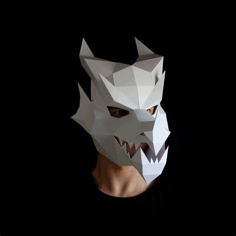 DRAGON Mask Make Your Own 3D Dragon Mask With This Template - Etsy UK | Dragon mask, Mask ...