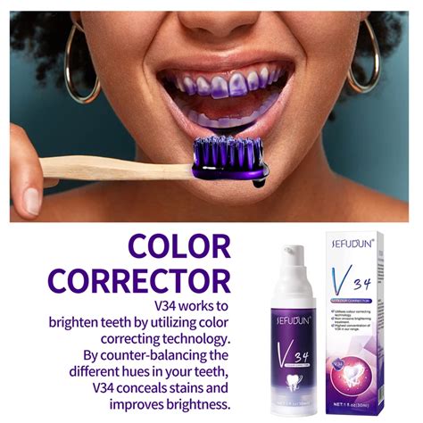 30ml Teeth Whitening Toothpaste V34 Color Tooth Correction Whitener ...