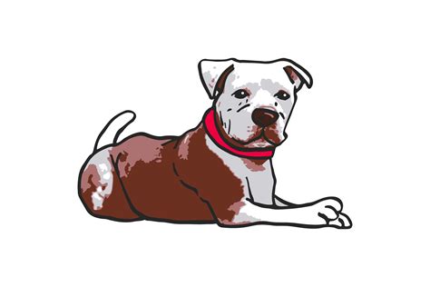 Pit Bull Dog Chill Cartoon Sticker Graphic by MVMET · Creative Fabrica