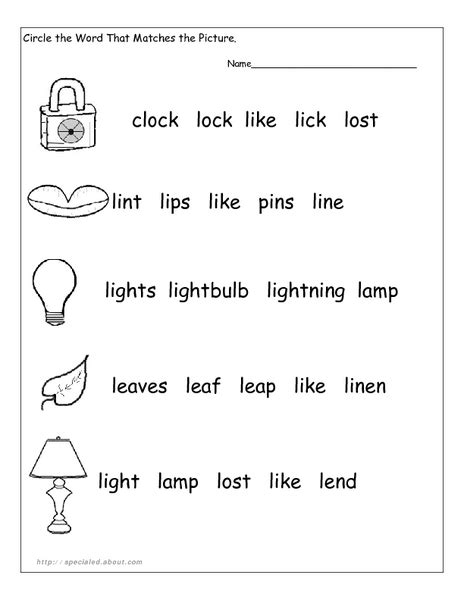 Initial L Worksheet for Kindergarten - 2nd Grade | Lesson Planet