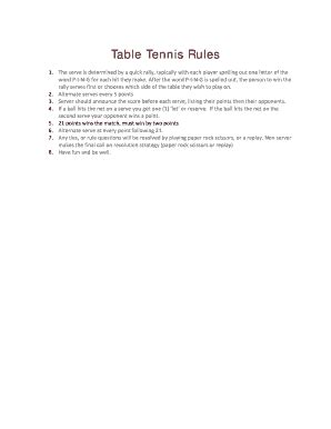 Fillable Online The Rules of Table Tennis ... Explained - All About Table Tennis Fax Email Print ...