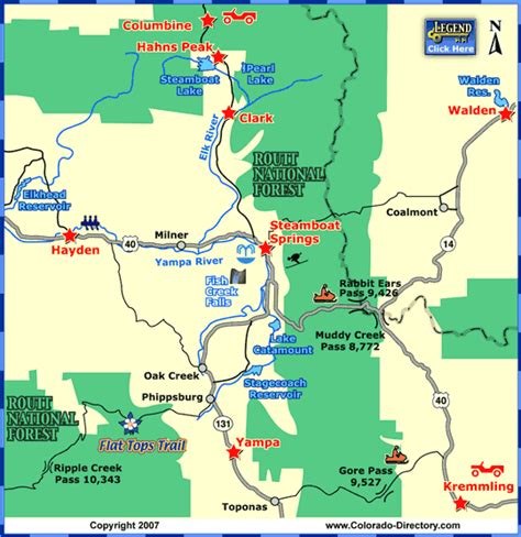 Steamboat Springs Local Area Map | Colorado Vacation Directory ...