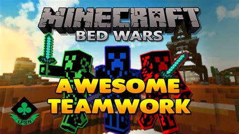 Minecraft - Bed Wars - Awesome Teamwork! - YouTube